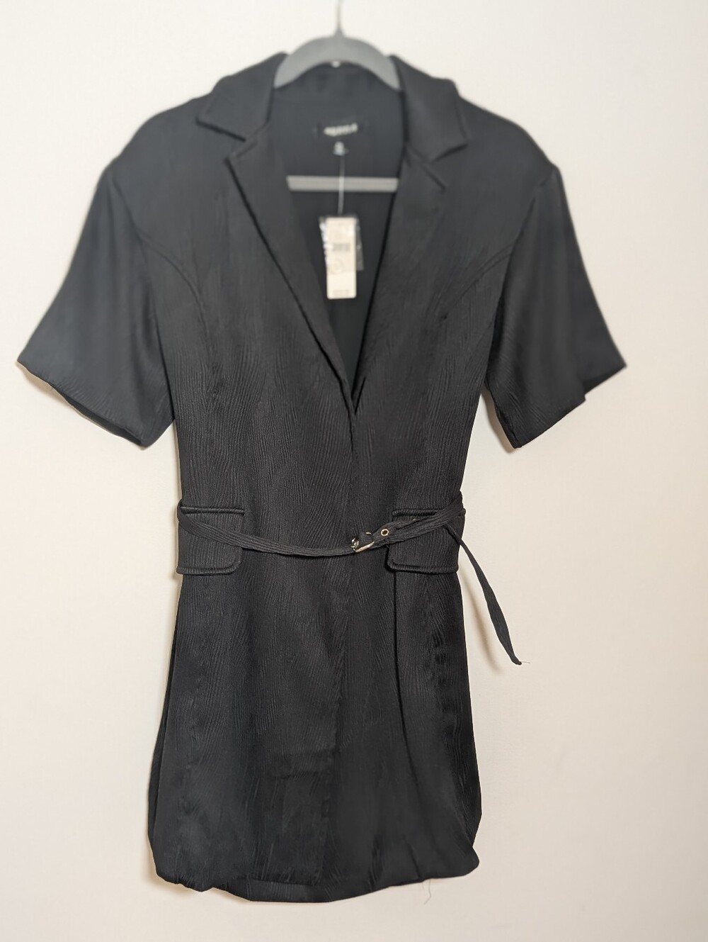 Anthropologie NWT 4SI3NNA Lorenzo Belted Blazer Mini Dress Black XS $160